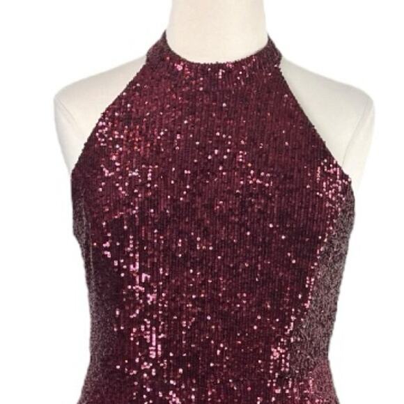 Forest Lily NEW Jumpsuit Sequin Wide Leg Crop Halter Neck Red Women’s Size 14 - Picture 6 of 15